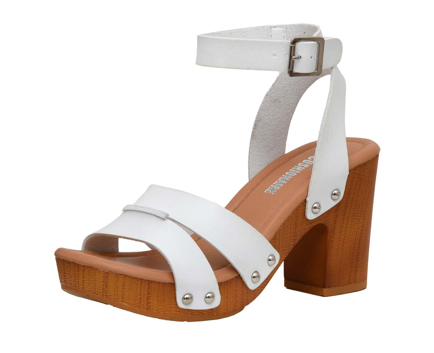 CUSHIONAIRE Women's Sandra Faux Wood Sandal +LiteSole Technology, Wide Widths Available