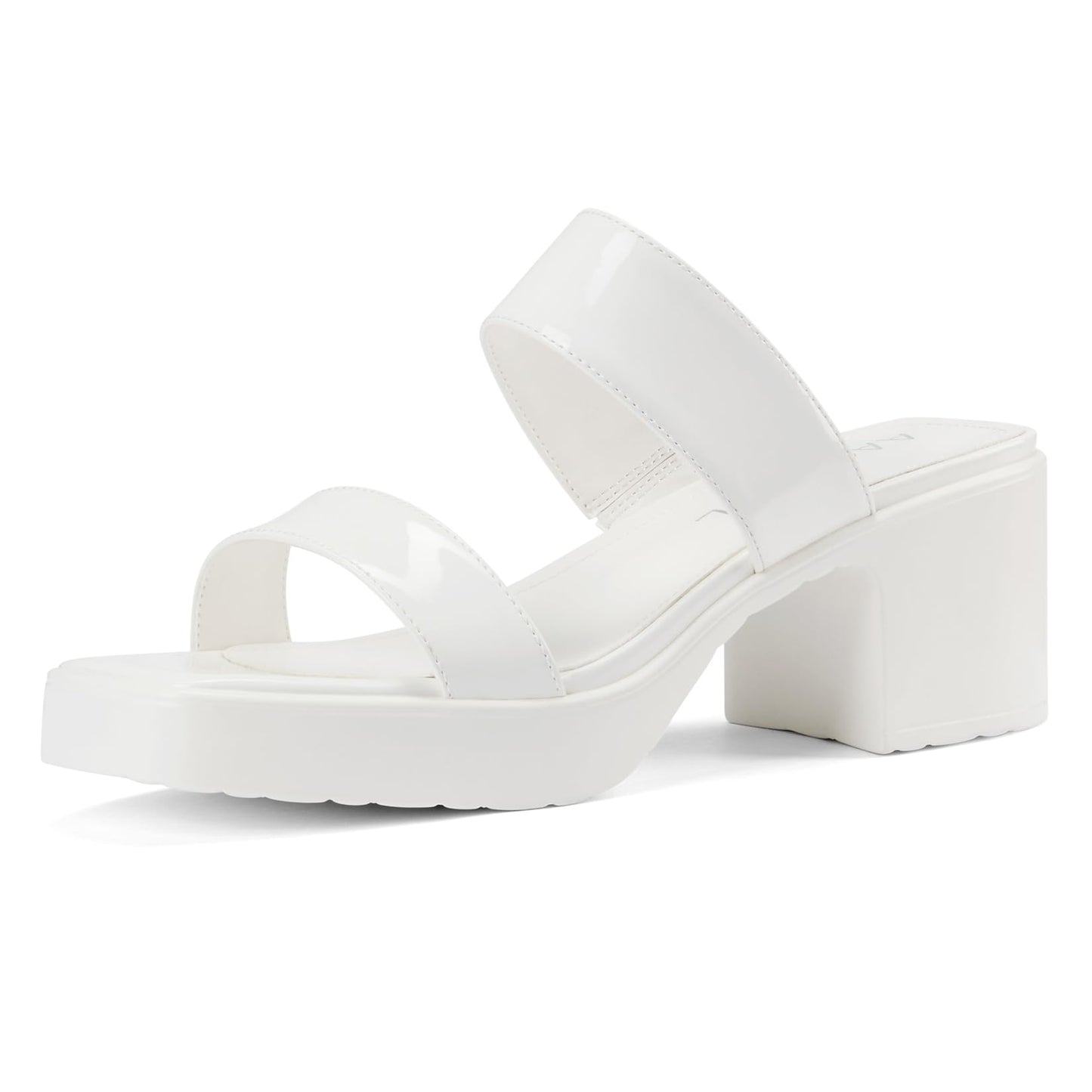 Aachcol Womens Platform Sandals Chunky Block Wedge Heel Slip-on Open Toe Mules Shoes Wedding Office Dress Shoes 2.5 Inches Heels