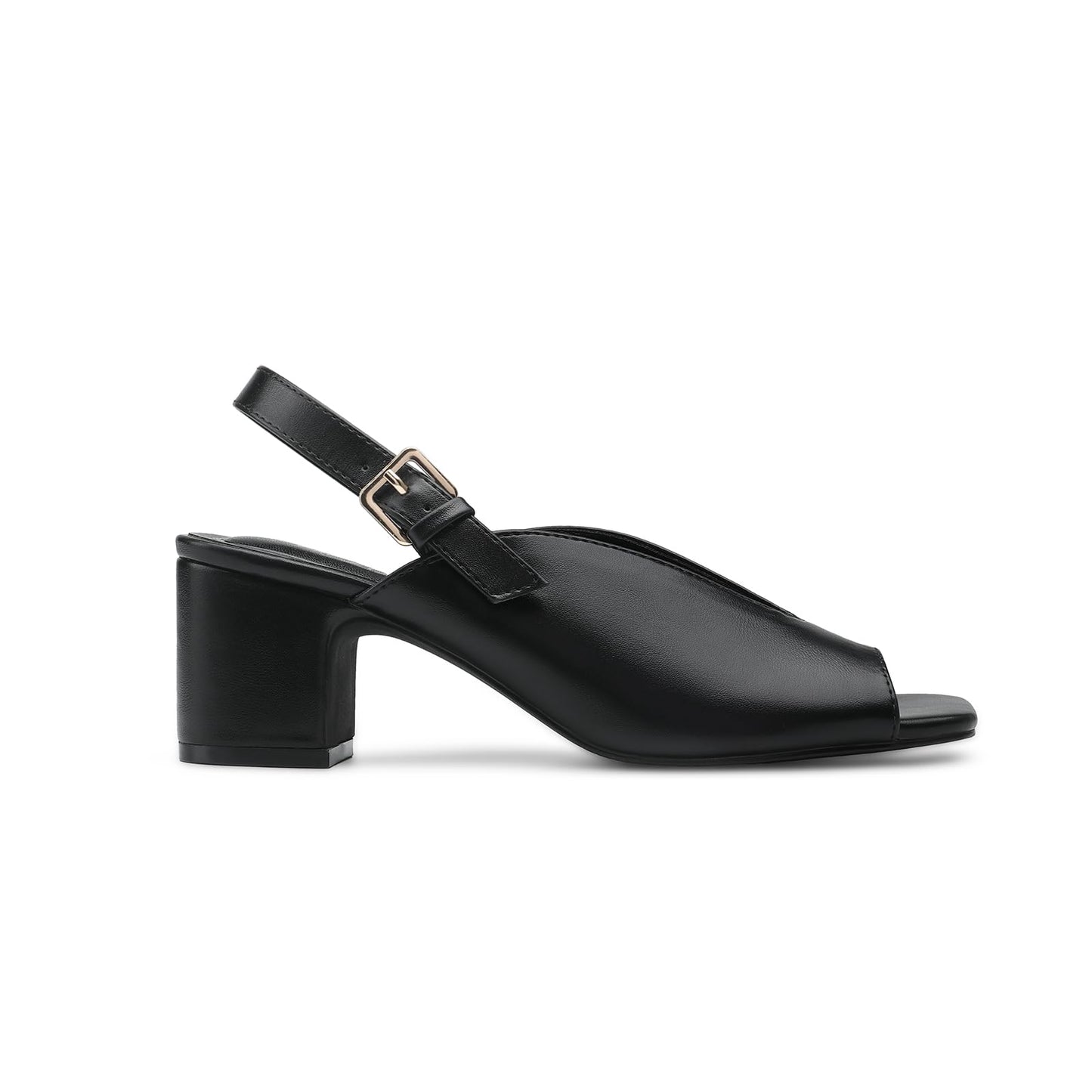 Women's Block Heel Sandals, 2.5 Inch Square Peep Toe V-Cut Slingback Dress Heels for Wedding Party Work Daily