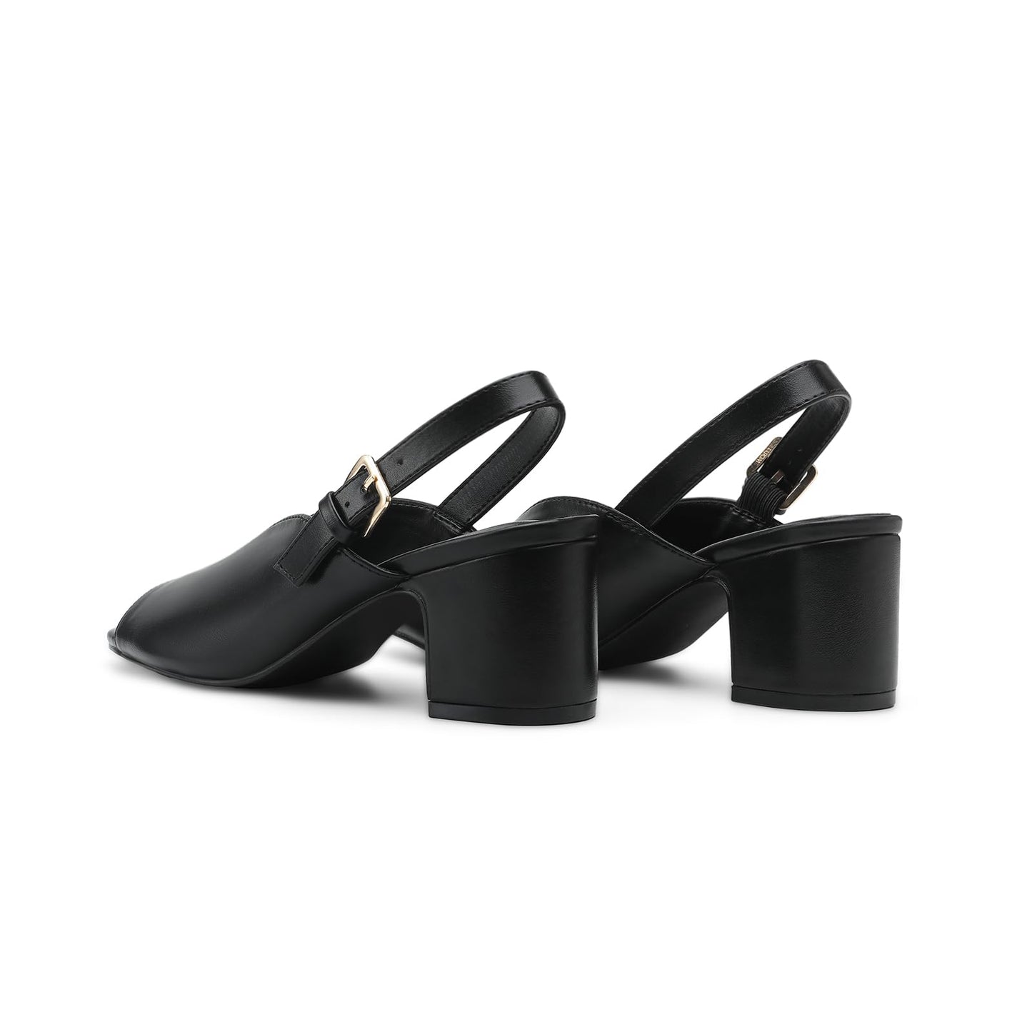 Women's Block Heel Sandals, 2.5 Inch Square Peep Toe V-Cut Slingback Dress Heels for Wedding Party Work Daily