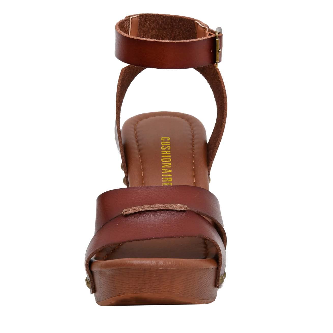 CUSHIONAIRE Women's Sandra Faux Wood Sandal +LiteSole Technology, Wide Widths Available