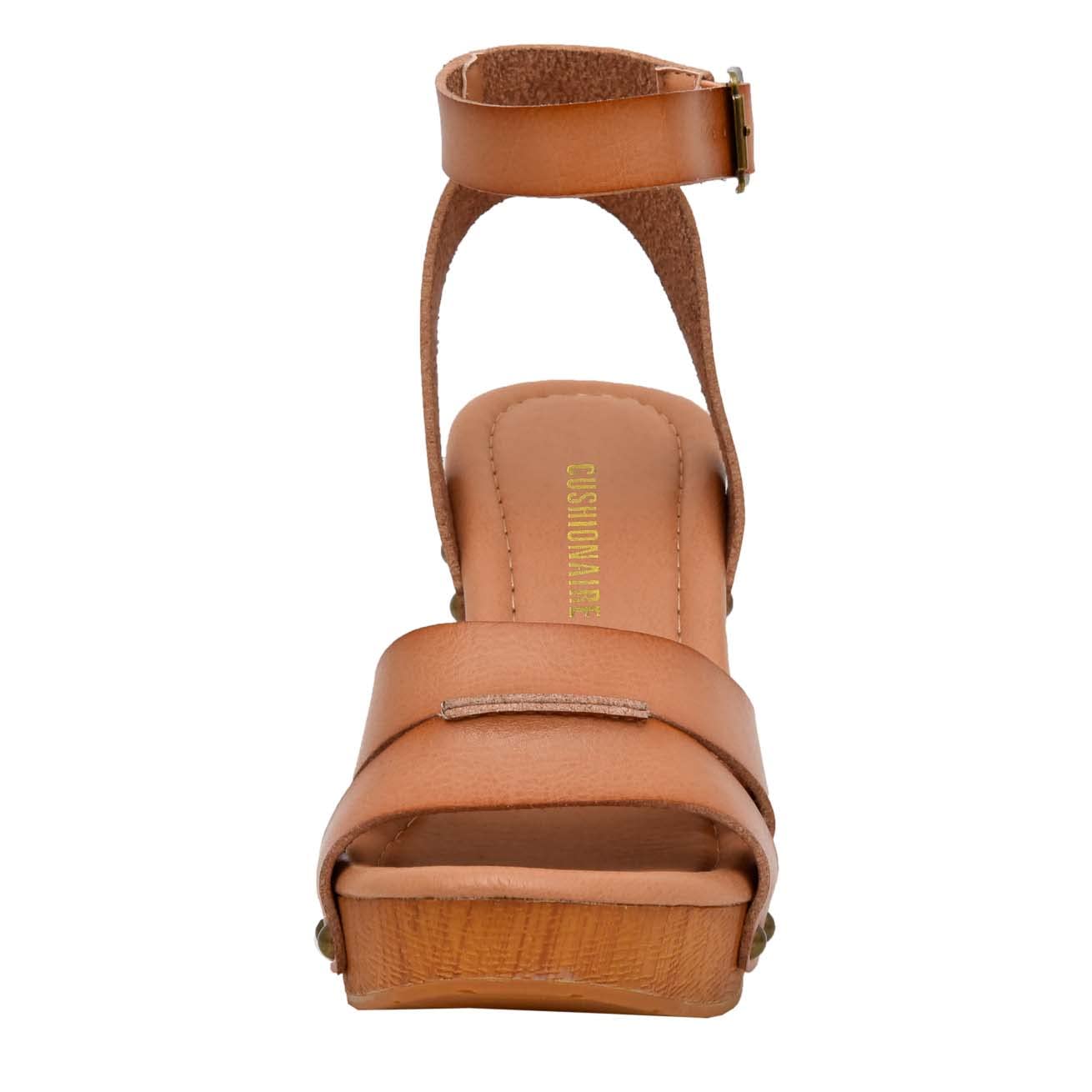 CUSHIONAIRE Women's Sandra Faux Wood Sandal +LiteSole Technology, Wide Widths Available