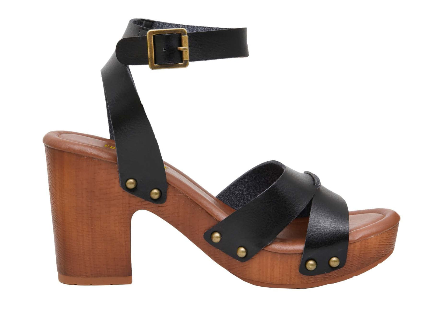 CUSHIONAIRE Women's Sandra Faux Wood Sandal +LiteSole Technology, Wide Widths Available