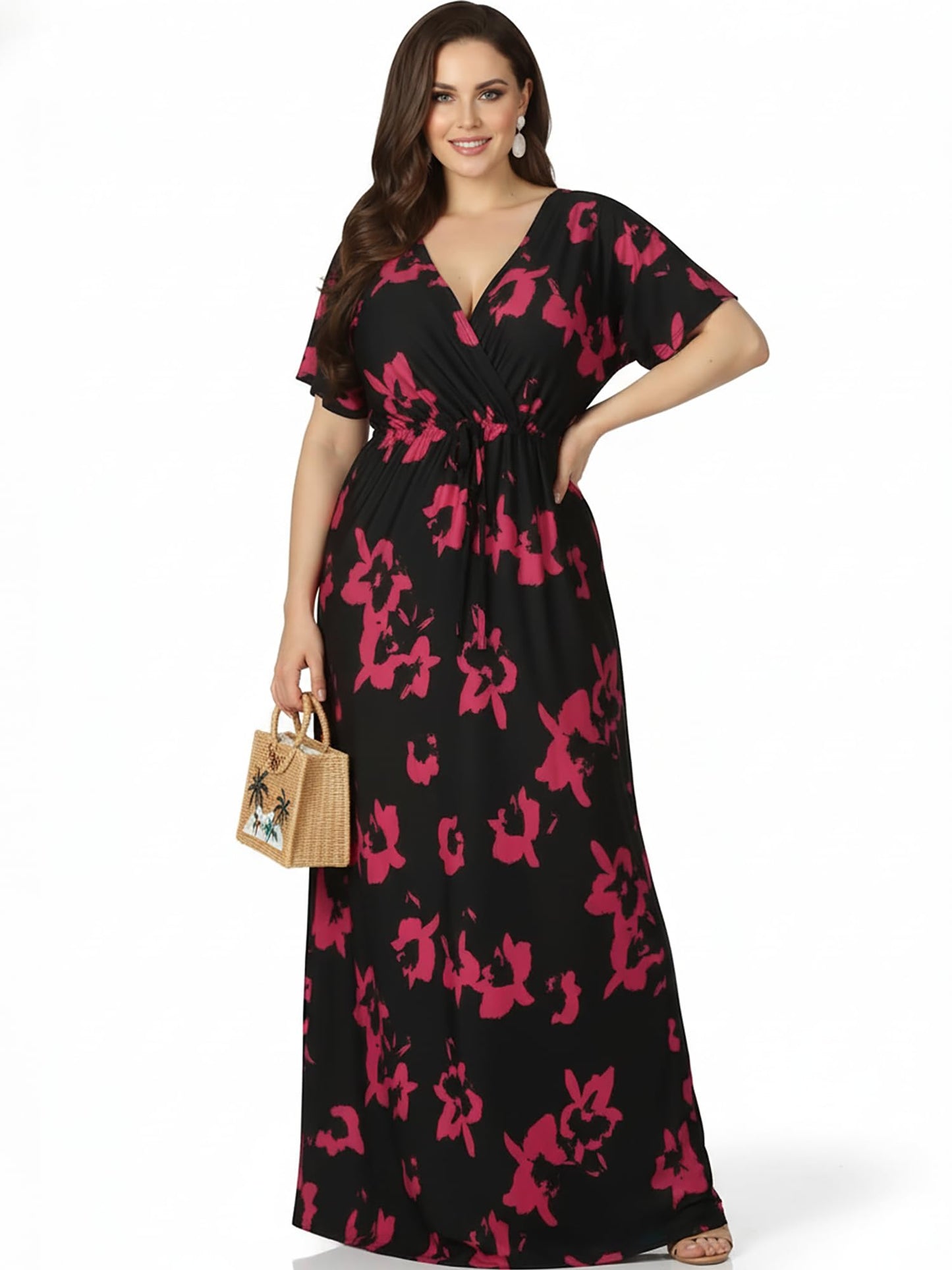 KOH KOH Womens Long Summer Floral Evening Kaftan Evening Gown Maxi Dress