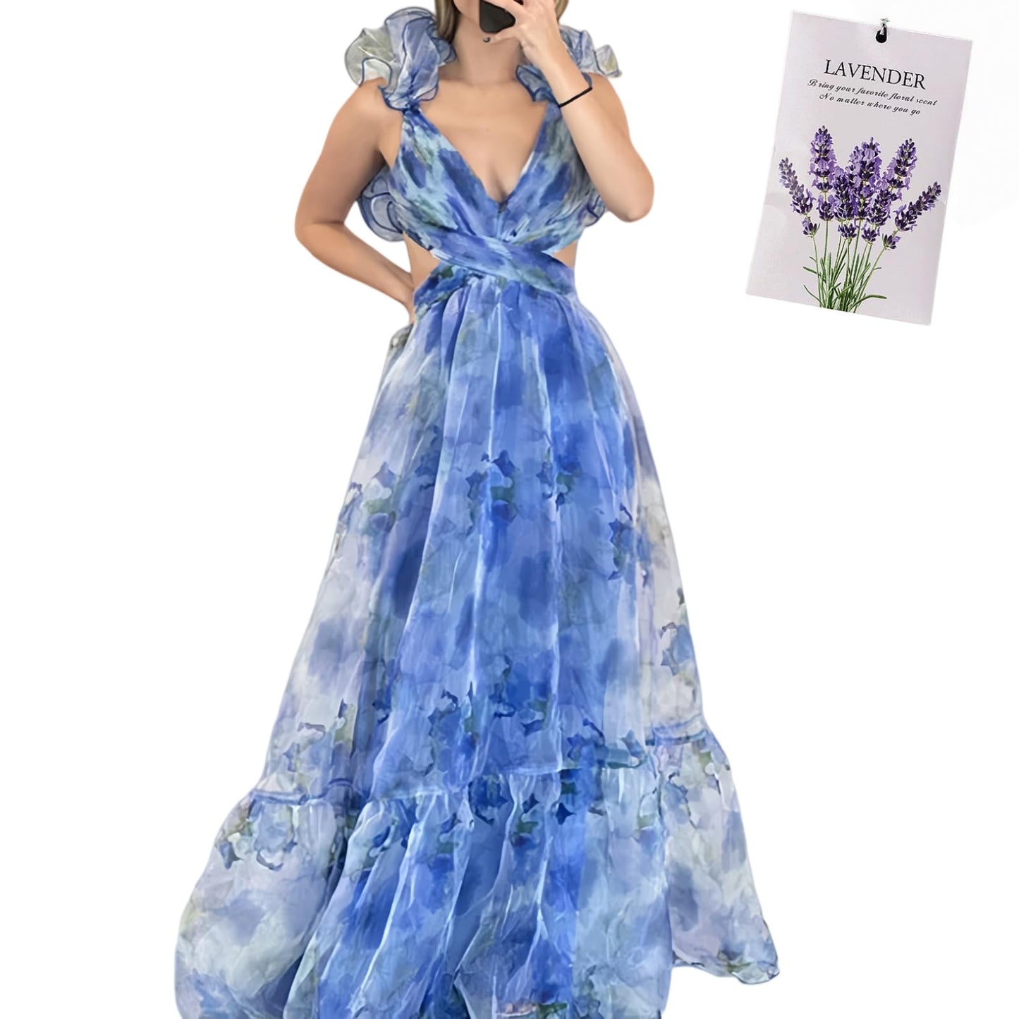 Halter Floral Print Chiffon Maxi Dress for Women Floral Wedding Guest Maxi Dress Formal Halter Chiffon Bridesmaid Dresses
