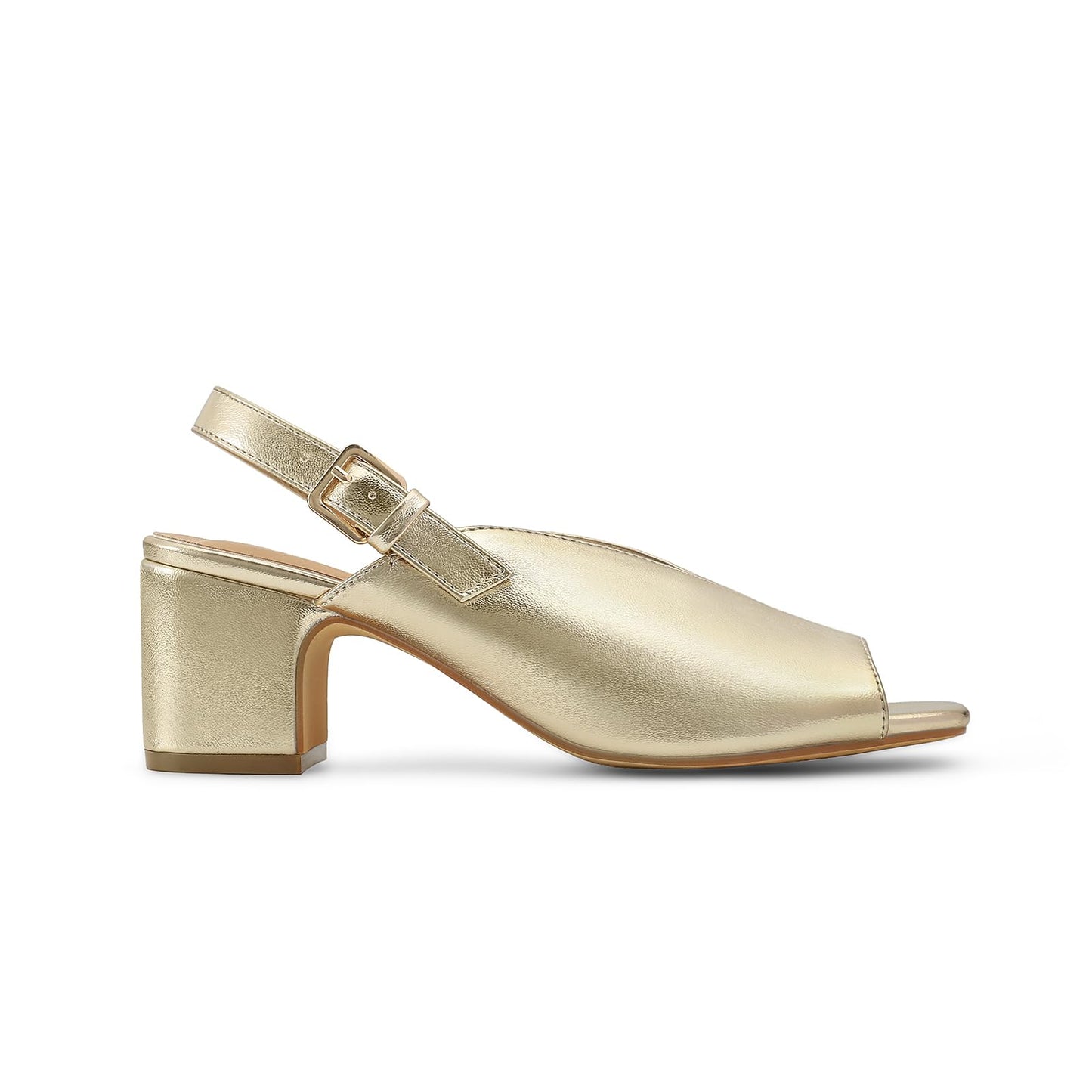 Women's Block Heel Sandals, 2.5 Inch Square Peep Toe V-Cut Slingback Dress Heels for Wedding Party Work Daily