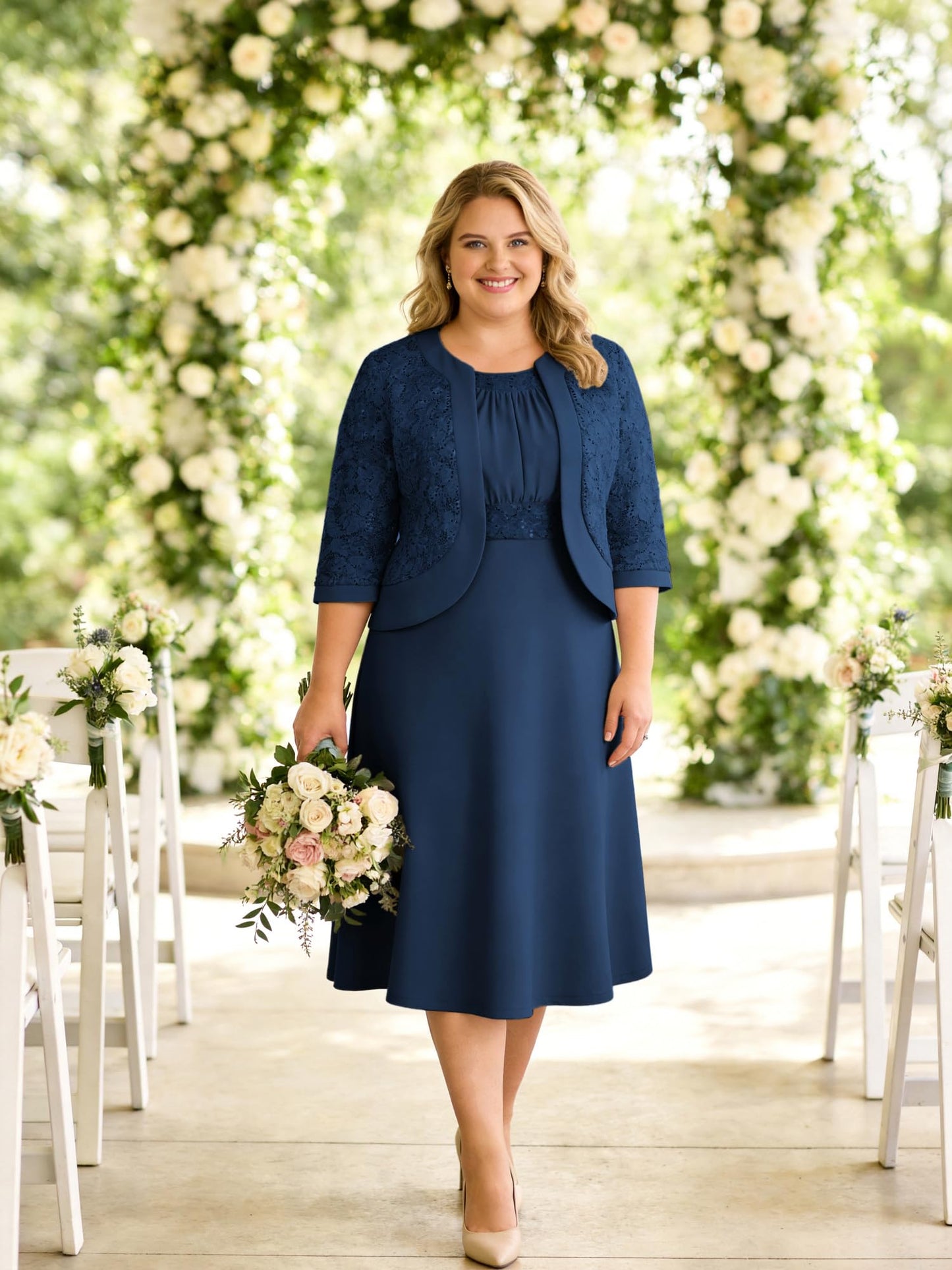 GRACE KARIN Women's Formal Wedding Guest Dress,2 Piece Mother of The Bride Dresses,Tea Party Sequin Dress with Jacket