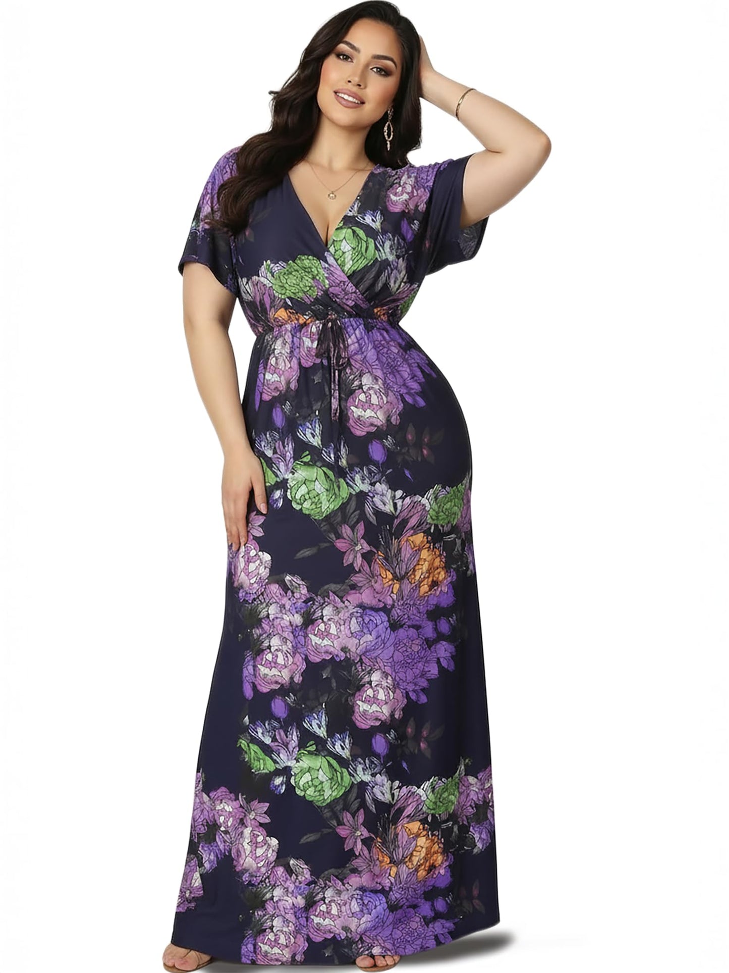 KOH KOH Womens Long Summer Floral Evening Kaftan Evening Gown Maxi Dress