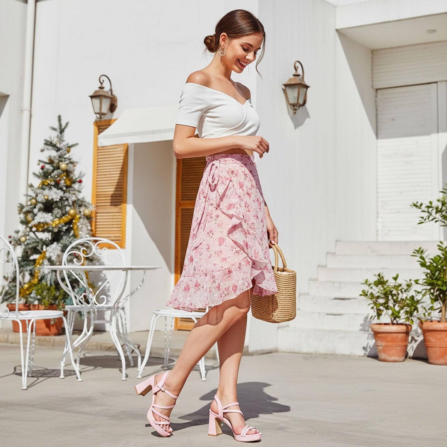 rsxses Platform Chunky Heels for Women Ankle Strap Heels Strappy Sandals with Open Toe Wedding Prom Bridal Women Dress Shoes