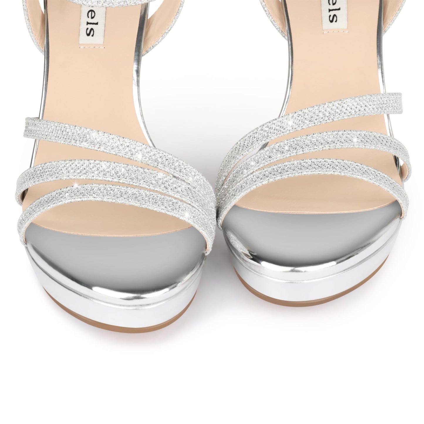 Zzheels Women's Platform Sandals Sparkly Open Toe 4" Chunky High Heels Ankle Strap Sandals